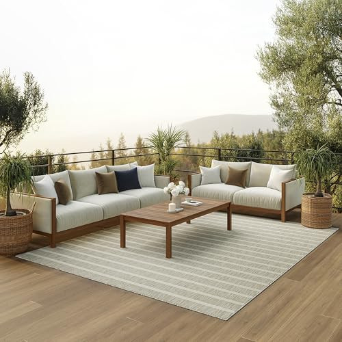 Nourison Home Positano Grey Ivory 7' x 10' Area Rug - Easy Clean, Non Shedding, Bed Room, Living Room, Dining Room, Kitchen (7' x 10') | Amazon (US)