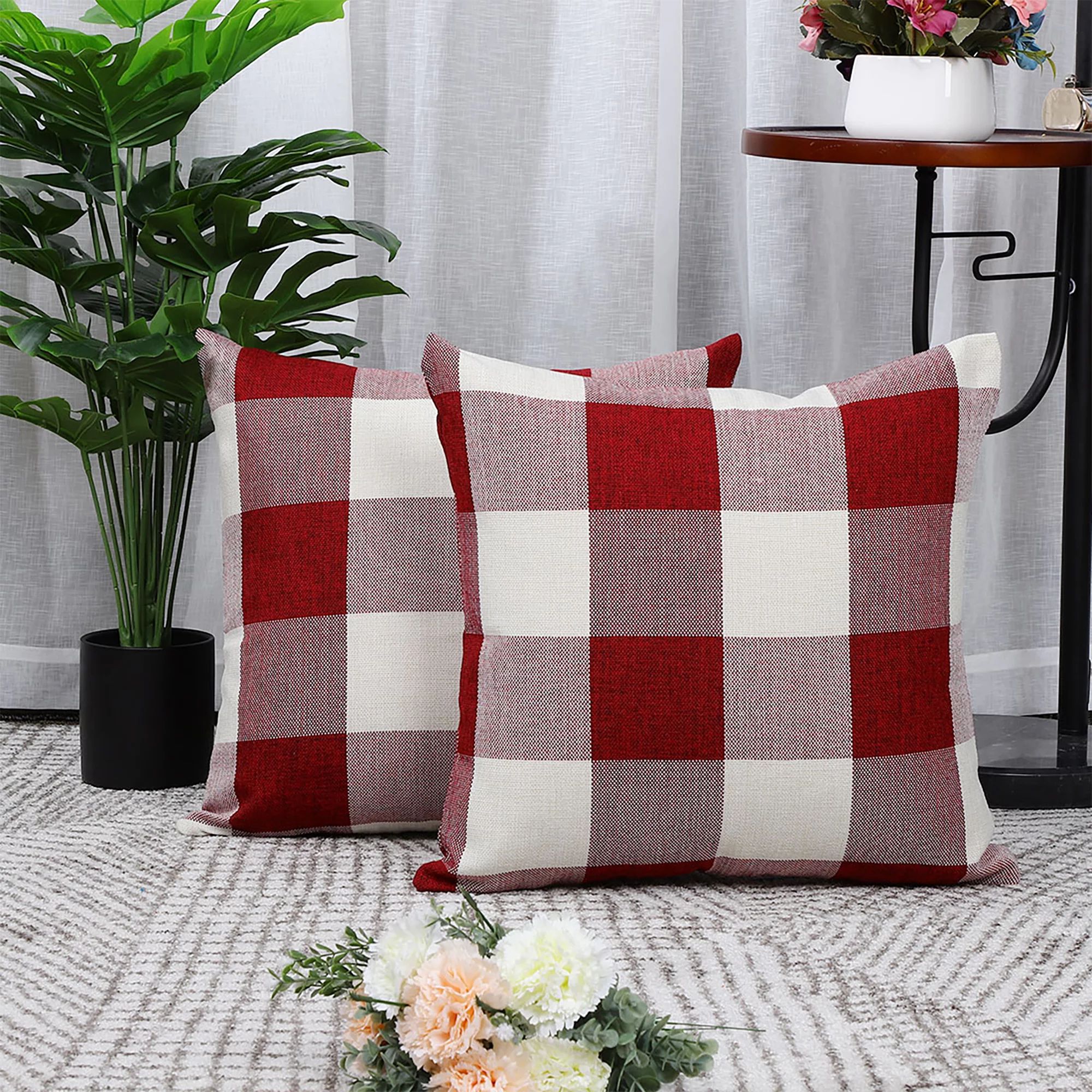 Buffalo Check Plaid Throw Pillow Case Cushion Cover Christmas Decoration Cotton Linen  1#Pack of ... | Walmart (US)