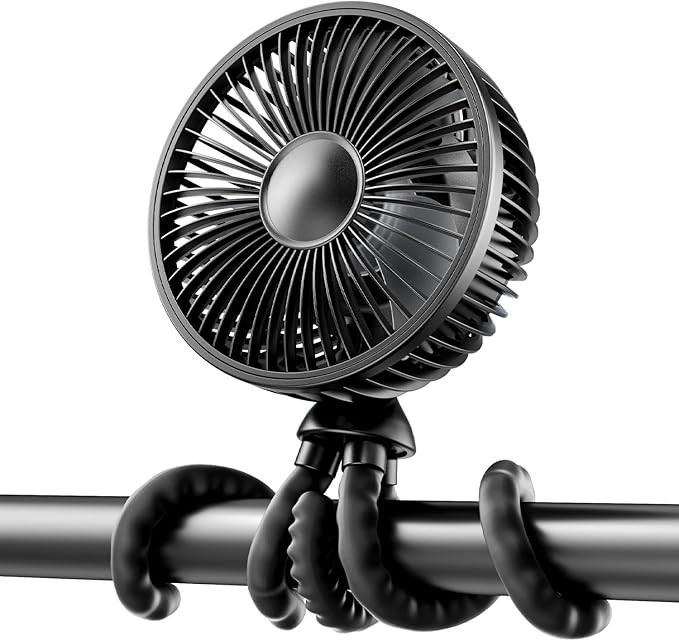 Gaiatop Baby Stroller Fan, 4000mAh Oscillating Mini Portable Fan with Light, 4 Speeds Battery Ope... | Amazon (US)