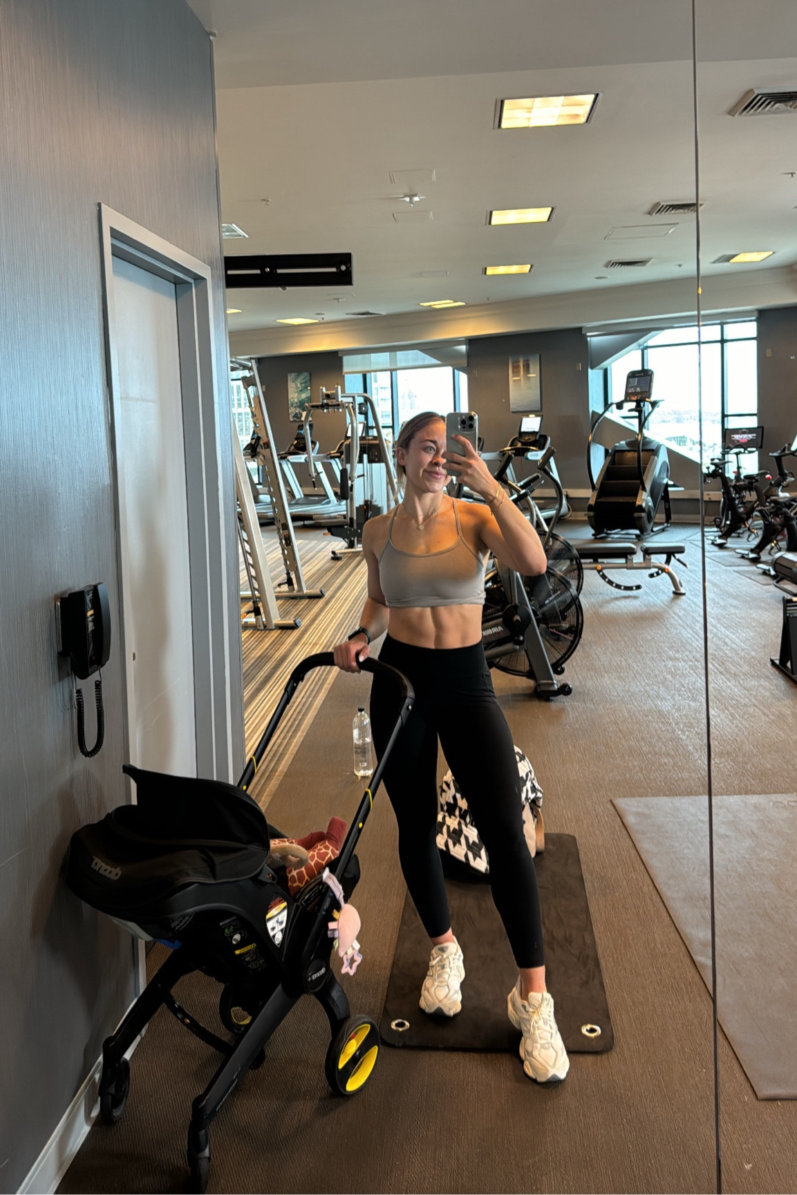 Size small in top
4 in leggings
Shoes true to size

#LTKover40 #LTKfitness #LTKbaby