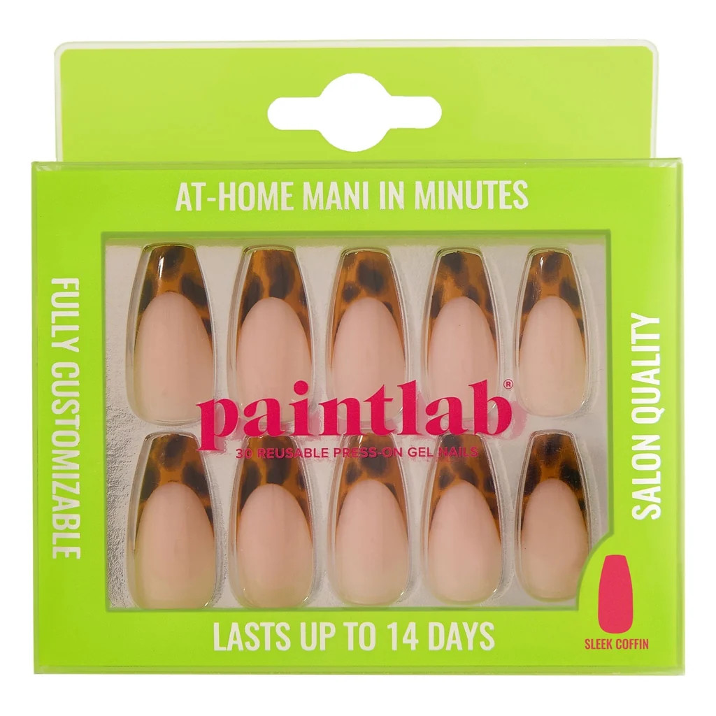 Tortoise Chic Sleek Coffin Press-On Nails | PaintLab