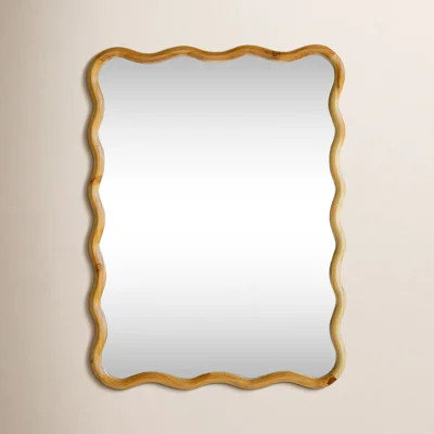 Wooden Squiggle Framed Mirror – 32 Inch Height – Rectangular Wall Mirror | Wayfair North America