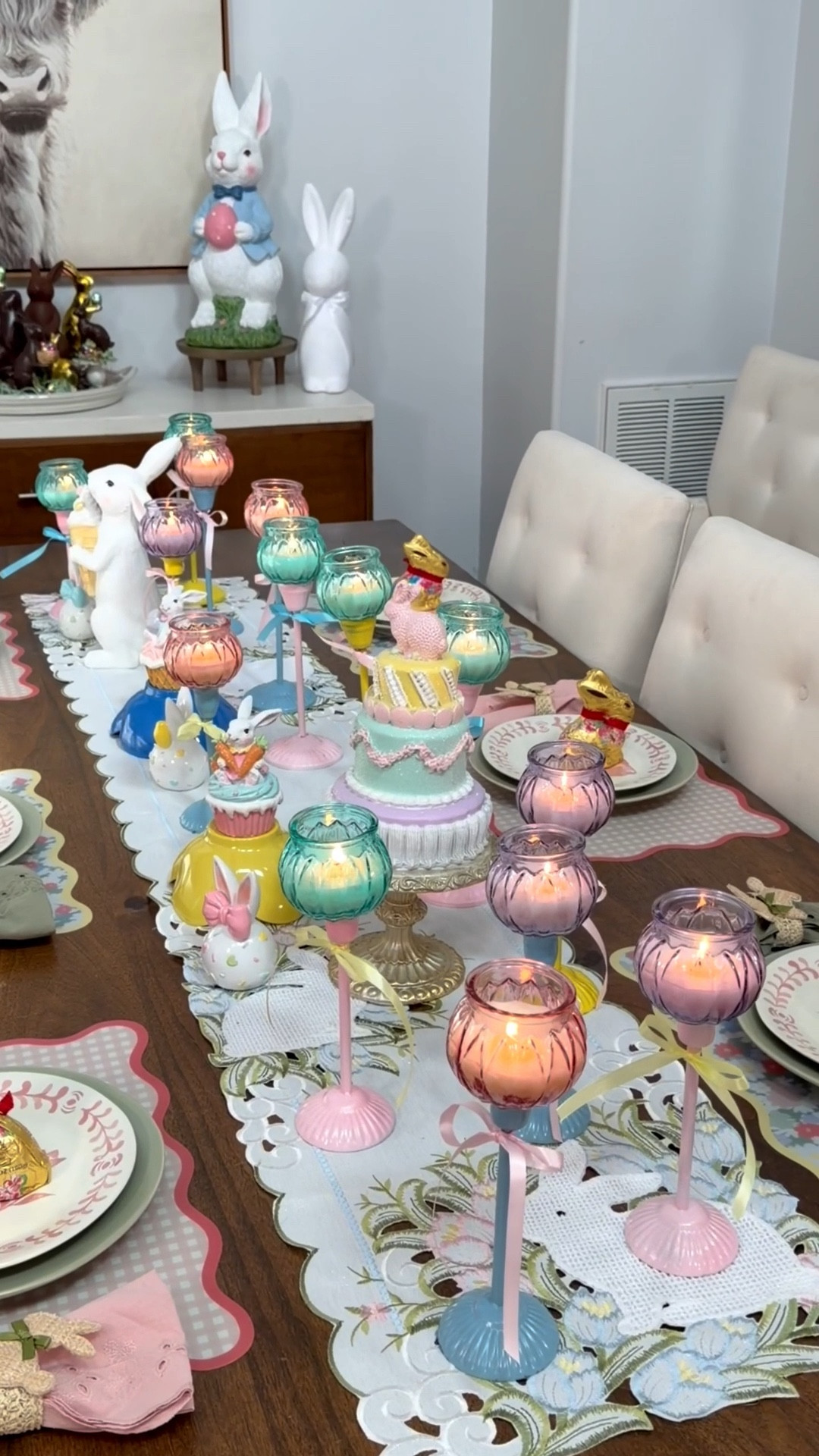 Pastel Easter Tablescape with all the cute Faux Pastries! I love the look of treats in my table, so these faux cakes and cupcakes I found are perfect! 

#LTKmomlife #LTKSeasonal #LTKSpringSale