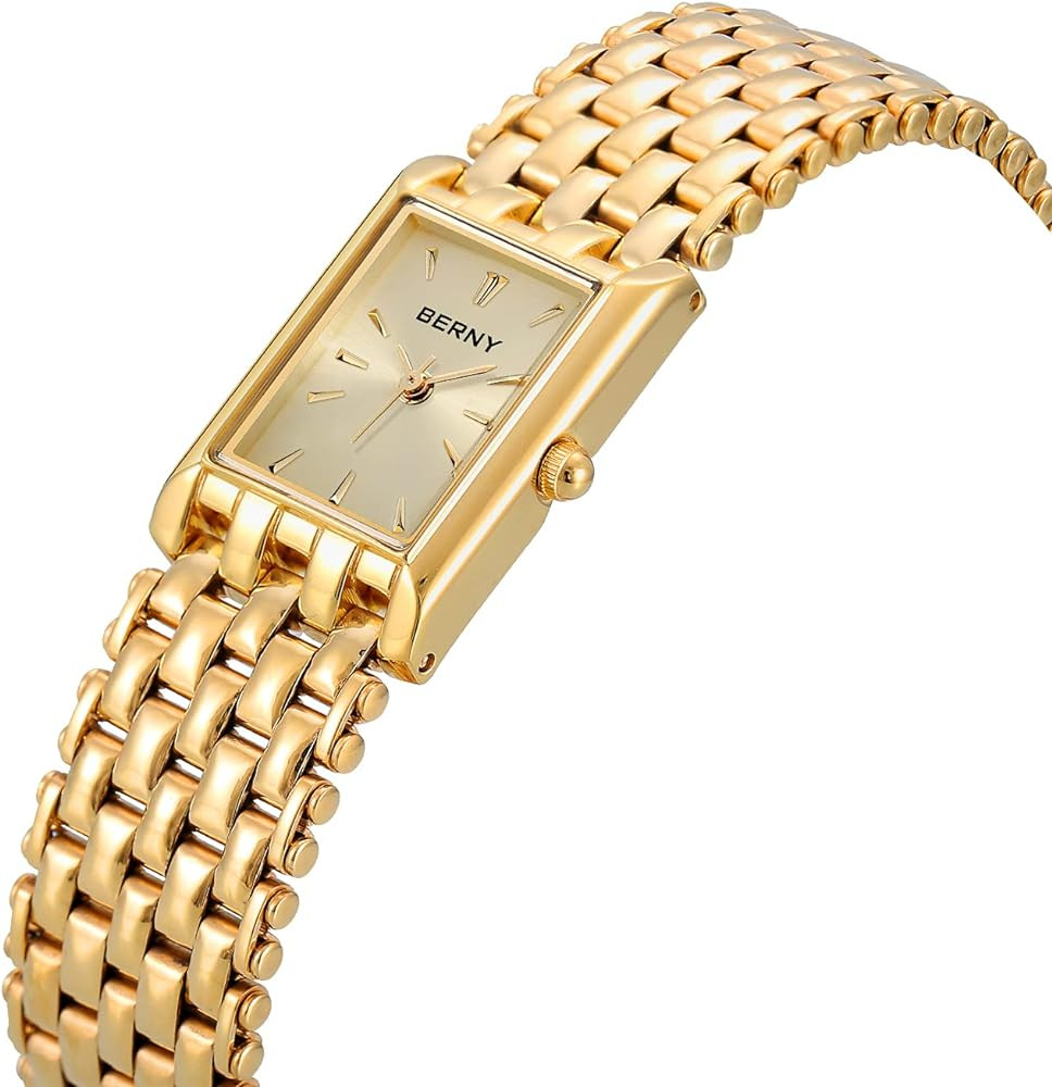 BERNY Gold Watches for Women Updated Ladies Quartz Wrist Watches Stainless Steel Band Womens Smal... | Amazon (US)