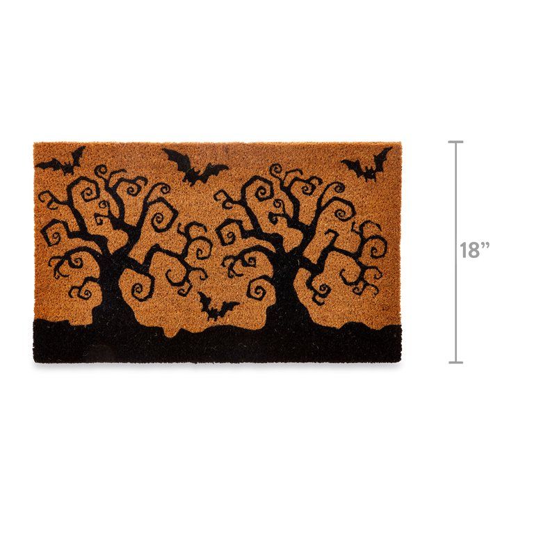 Way To Celebrate Halloween Coir Floormat, Twisty Tree, Black Color, Size 18 in x 30 in | Walmart (US)