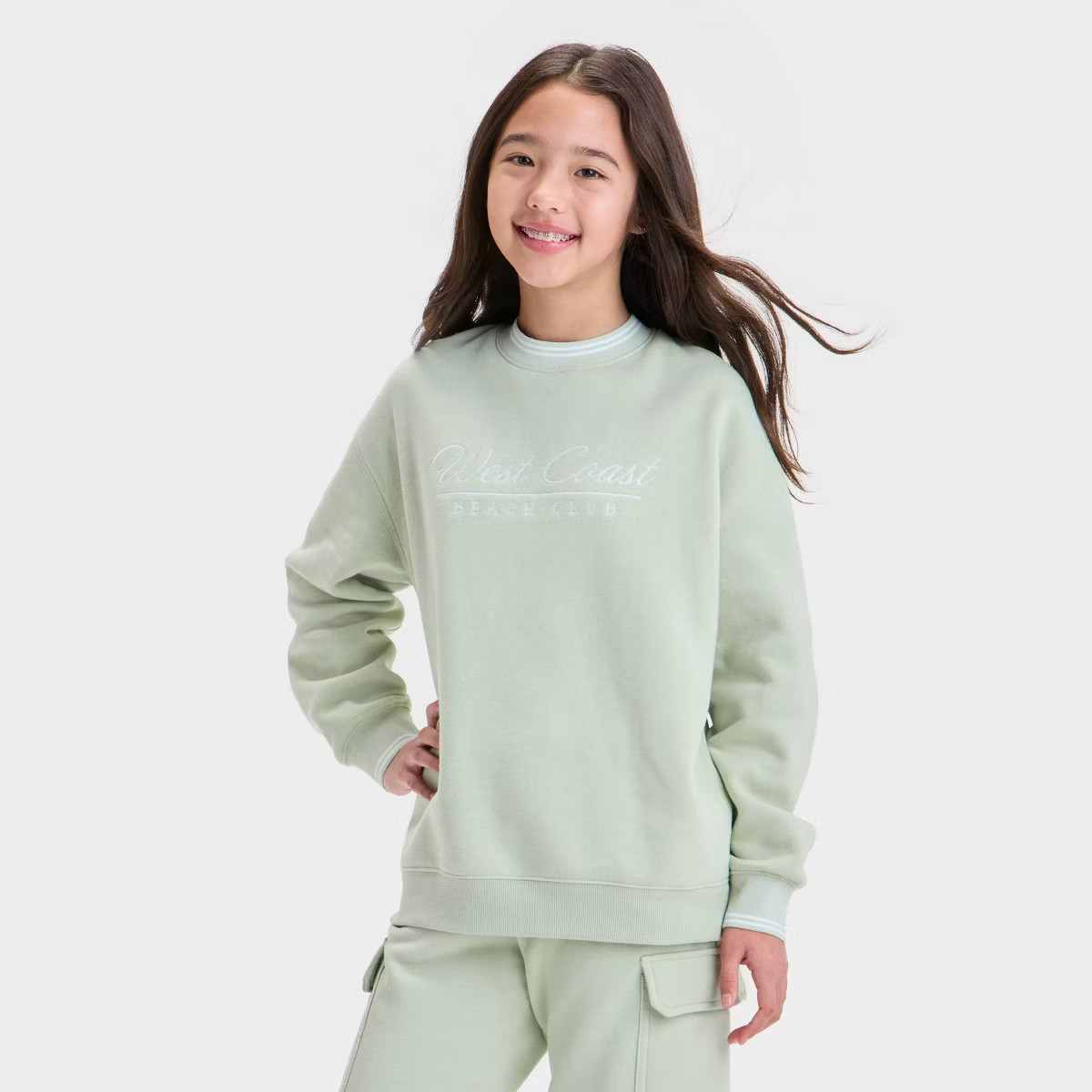 Girls' Crewneck Fleece Sweatshirt - art class™ | Target