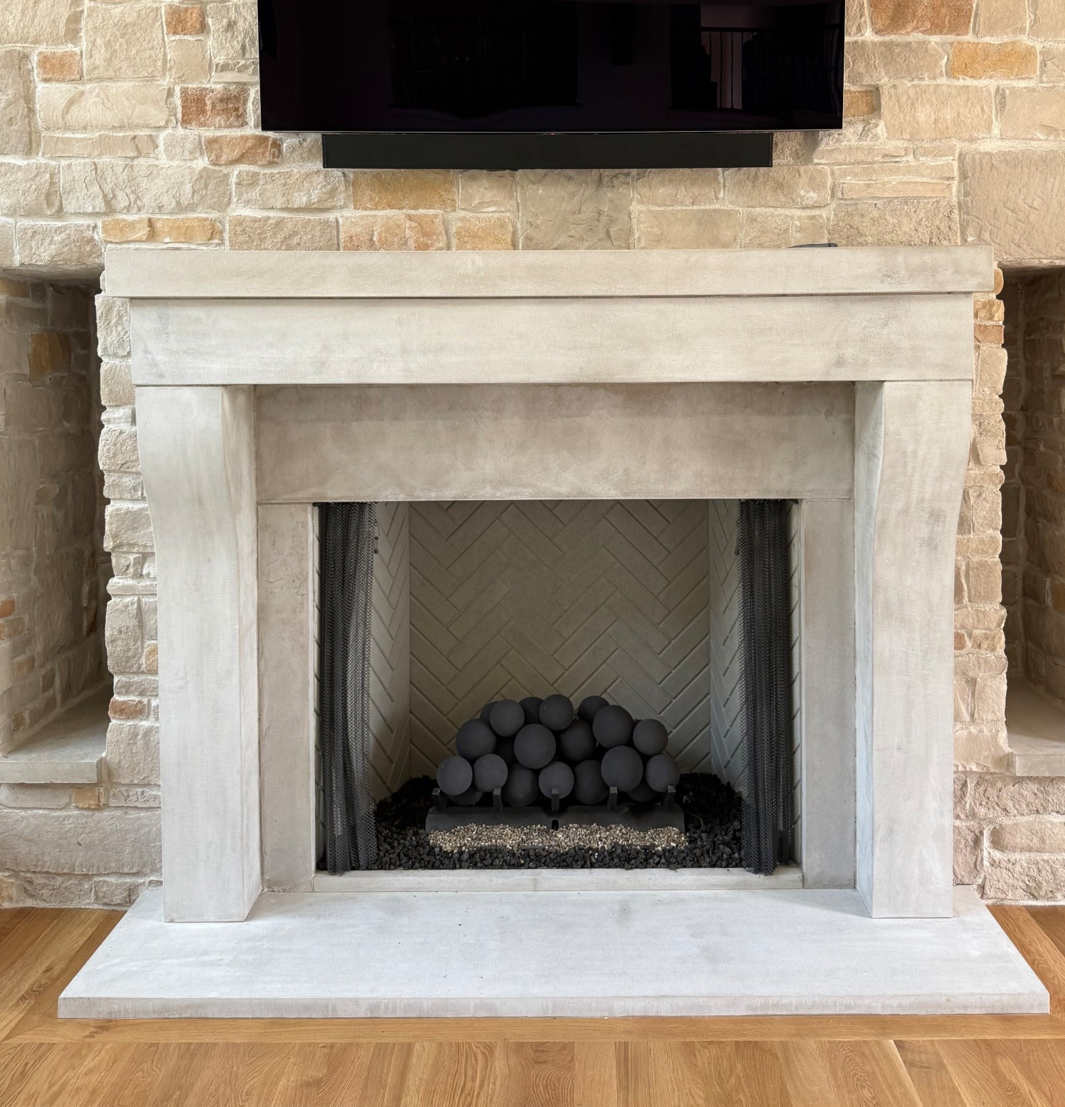 Fireplace balls! I loveeee. I used 24 - 4in balls and 12- 5in balls 



#LTKHome