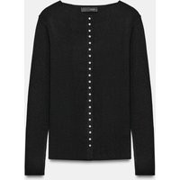 Zara - Wool Blend Buttoned Jacket - Black - S - Woman | Zara UK