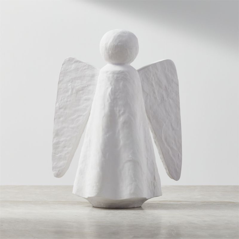 Lyla White Plaster Angel Decoration | CB2 | CB2