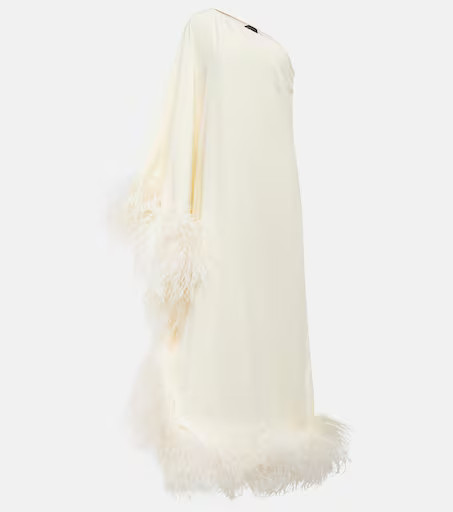 Robe longue Ubud asymétrique à plumes | Mytheresa (FR)