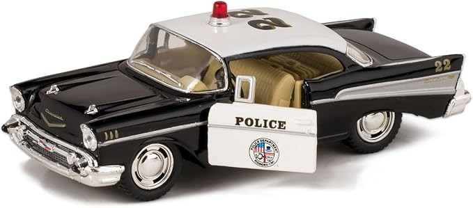 KiNSMART 1957 Chevy Bel Air Coupe 1:40 Scale 5" Die Cast Metal Classic Toy Car (Rescue Police) | Amazon (US)