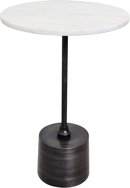 Star Life Genuine Marble on Antique Silver Accent Table | 15 x 15 x 22 inches | Amazon (US)