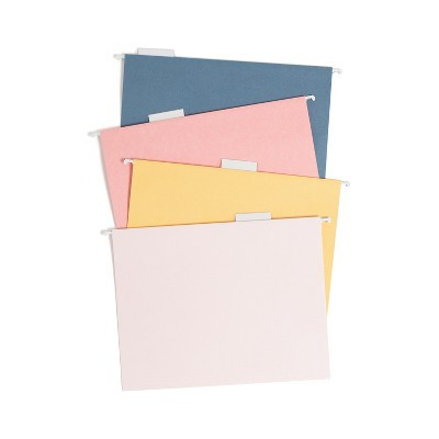 U Brands 12ct Hanging File Folders - Cottage Core: Multi-Color Paperboard, Pronged, 12 Sheet Capacity, 9.21" x 12.91" | Target