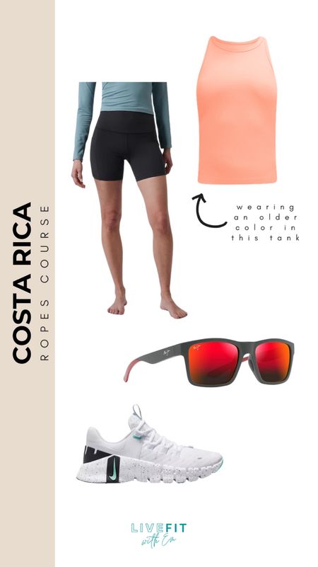 What I wore in Costa Rica!

Perfect for a ropes course challenge, the combo of snug shorts and a breathable, bright tank keeps you cool and mobile. Pair it with dynamic sneakers for comfort and grip, and don't forget the polarized sunglasses to keep that tropical sun at bay! #ActiveWear #CostaRicaReady #AdventureTime #RopesCourseReady

#LTKActive #LTKfitness #LTKtravel