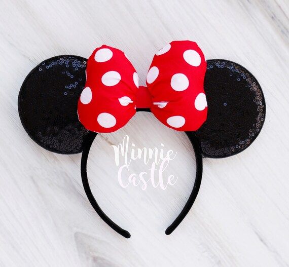 Red Polka Dot Minnie Ears LED Light up Minnie Ears Classic | Etsy | Etsy (US)