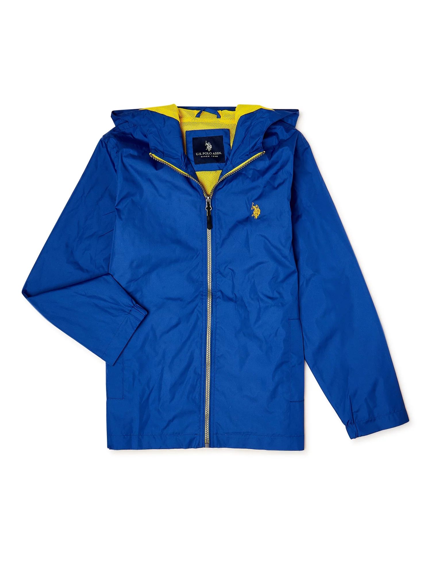 U.S. Polo Assn. Boys' Zip-Front Windbreaker Jacket with Hood, Sizes 4-16 - Walmart.com | Walmart (US)