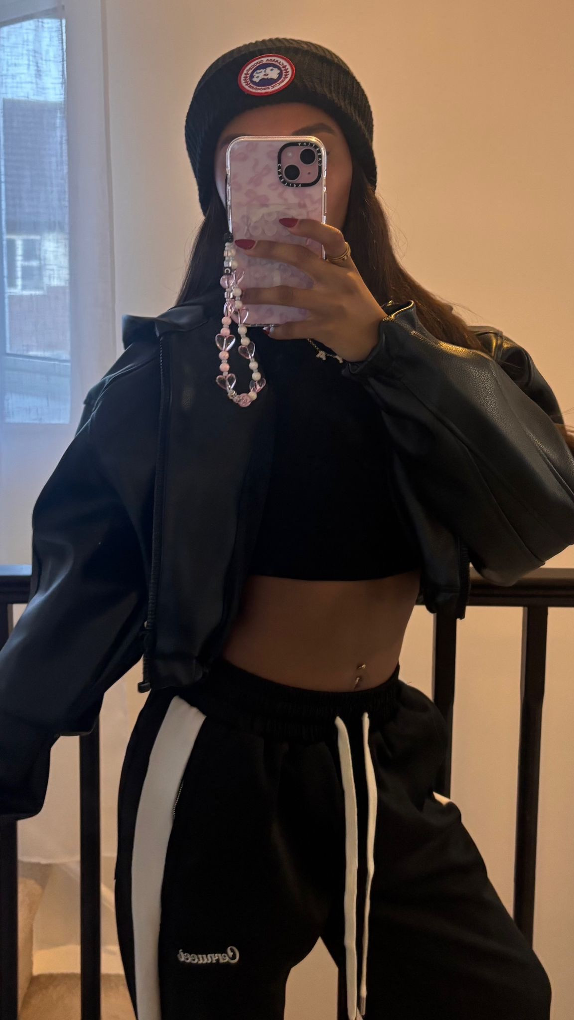 Khy leather jacket | Canada goose beanie | Cernucci black and white joggers 

#LTKwinter #LTKuk