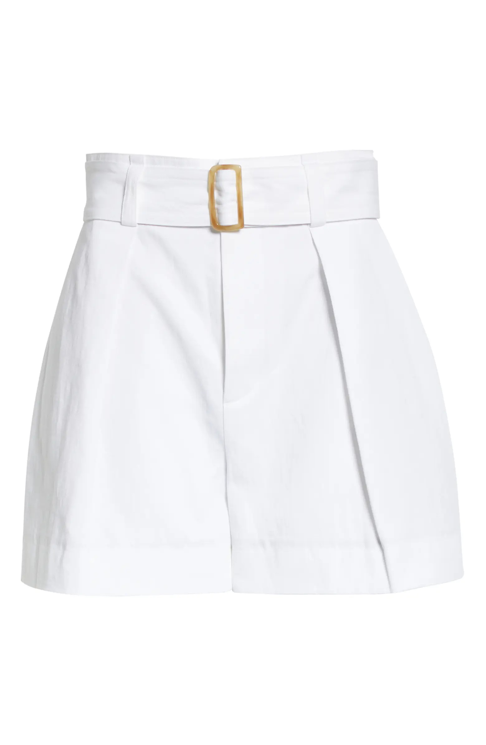 Vince Belted Stretch Cotton & Linen Twill Shorts | Nordstrom | Nordstrom