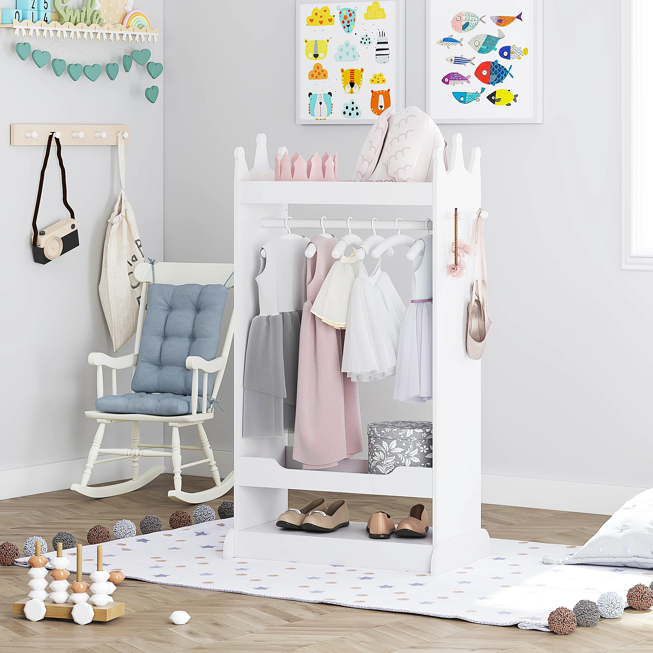 Geovany 14.96'' Wide Kids Armoire with Mirror | Wayfair North America