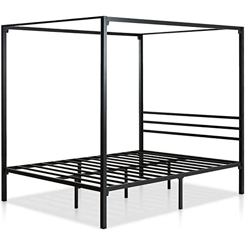 ZINUS Patricia Black Metal Canopy Platform Bed Frame / Mattress Foundation with Steel Slat Support / | Amazon (US)