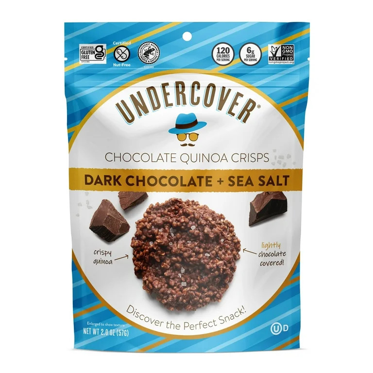 Undercover Snacks - Dark Chocolate + Sea Salt Crispy Quinoa Snack, 2 oz | Walmart (US)
