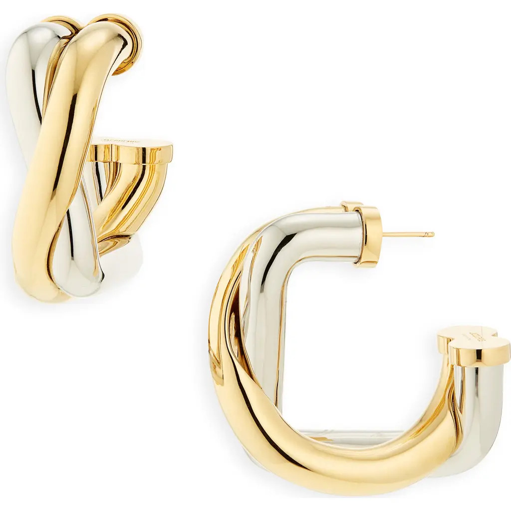 Jacquemus Les Boucles Doppio Hoop Earrings in Gold /Silver 276 at Nordstrom | Nordstrom