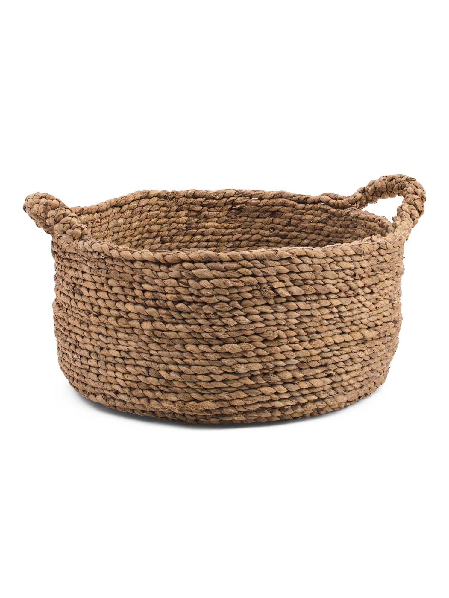 Medium Braided Water Hyacinth Round Basket | TJ Maxx
