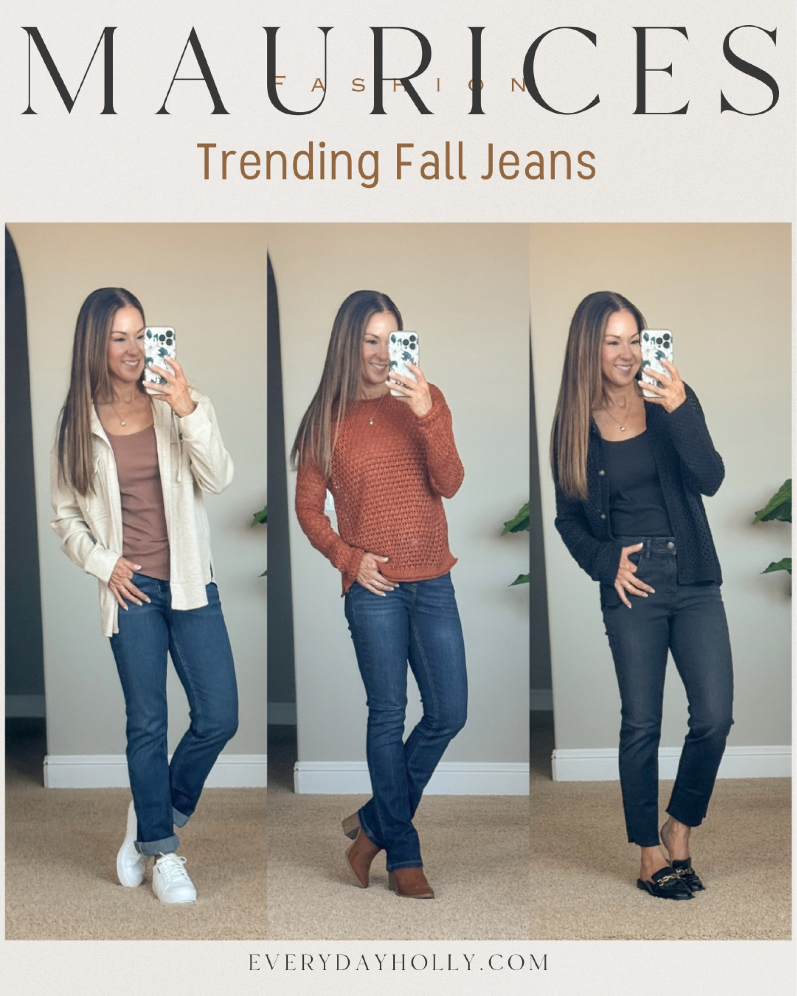 Have you tried jeans from @maurices? #sponsored
💥 SALE today! Blouses, dresses, pants, shoes & more 30–50% off + shorts & crops $10–$35 + free shipping over $50

These are all from maurices m jeans collection ⤵️
▫️5 length options 
▫️Original & curvy fit
▫️Sizes 0-24
▫️Several style & fit options
▫️Reward members (it’s free to sign up!) can buy any pair of m jeans by maurices and if your size goes up or down within a year, exchange your m jeans for a new size for free!
For reference: I’m 5’1”, 108lbs
Jeans are all mid-rise size 0 short
Tops all XS

Fall denim | denim trends  | jeans | Over 50 fashion blogger | Fall outfit idea | petite denim | 

#discovermaurices #feelgooddenim 
#falljeans 

#LTKFindsUnder50 #LTKOver40 #LTKStyleTip