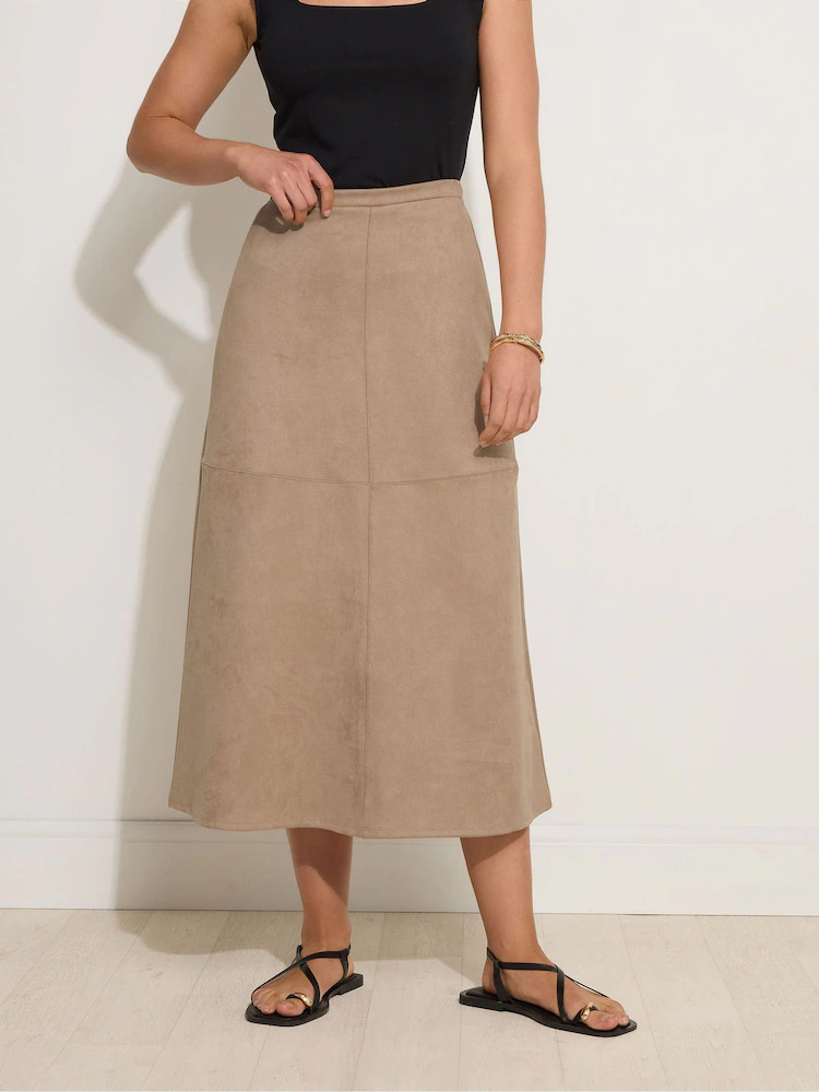 Long Tall Sally Natural Suedette A line Skirt | Next US