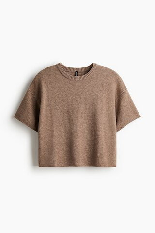 H & M - Short-sleeved jumper - Brown | H&M (UK, MY, IN, SG, PH, TW, HK)