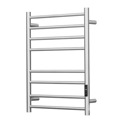 BLARALA Electric Towel Warmer with Voice Control for Alexa & Google Home,TUYA-Wall-Mounted Bathroom Heating Towel Rack,Stainless Steel Material,27.56 * 20.08 * 4.41in,Plug-in,Brushed,8 Bars | Amazon (US)