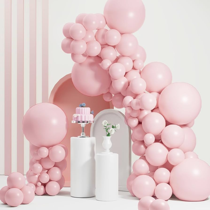 Nude Pink Balloons Different Sizes 18/12/10/5 Inch, Double Stuffed Pink Balloon Arch, Light Pinks... | Amazon (US)