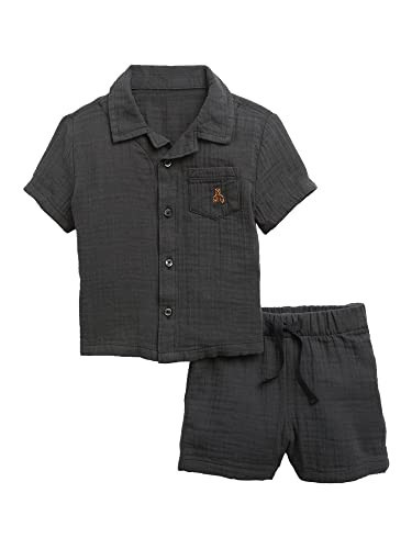 GAP Baby Boy Gauze Short Set SOFT BLACK 0-3M | Amazon (US)