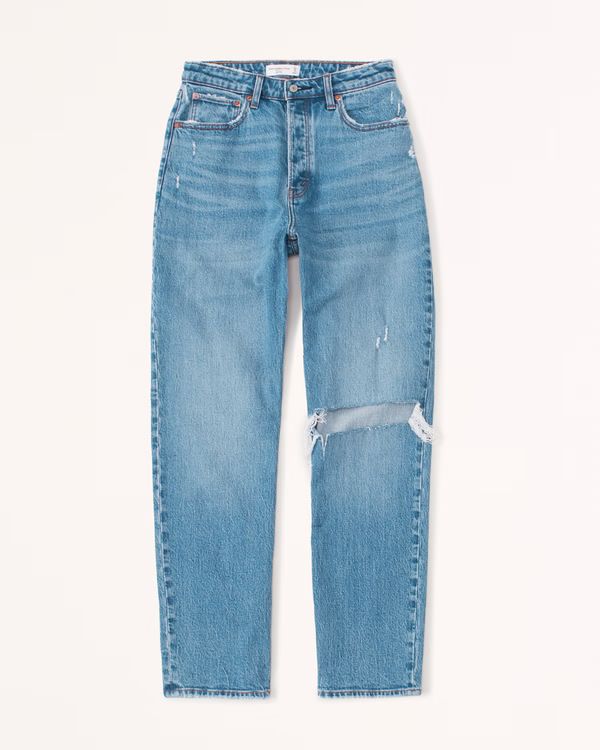 Women's Curve Love High Rise Dad Jean | Women's Up To 25% Off Select Styles | Abercrombie.com | Abercrombie & Fitch (US)