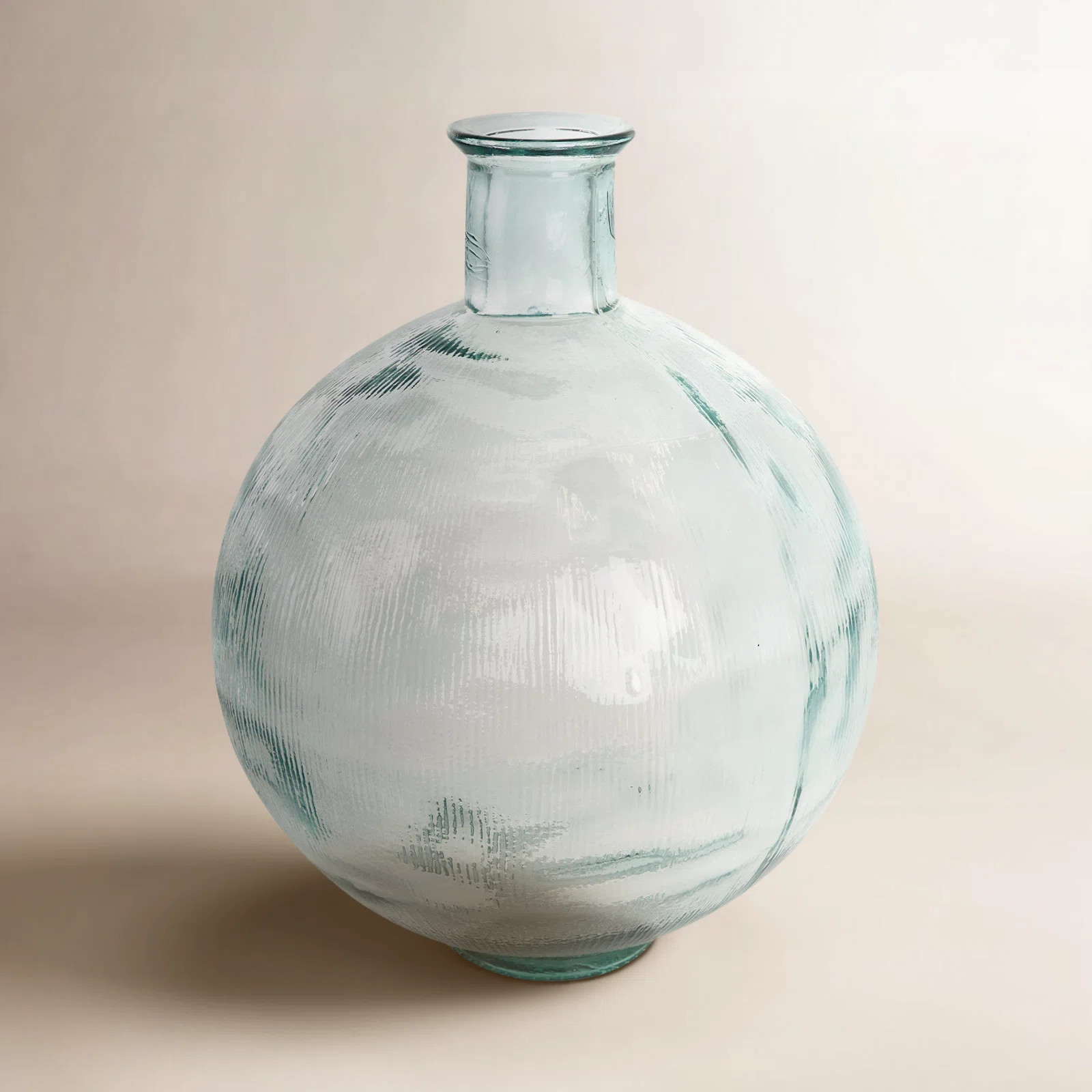 Eugenia Recycled Glass Handmade Ribbed Spanish Bottle Decorative Vase | Wayfair North America