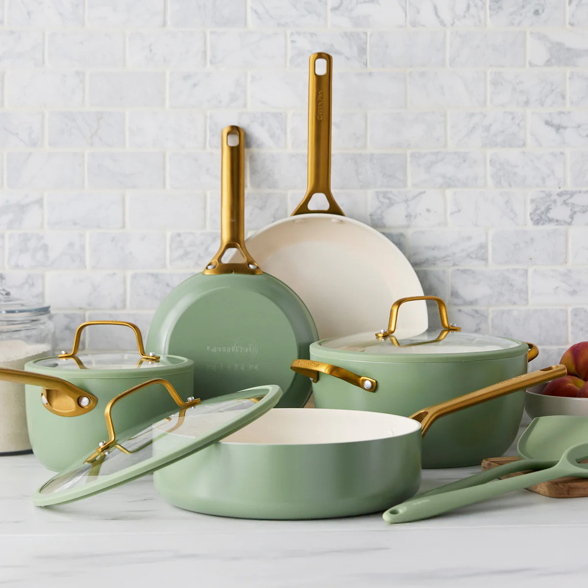 Reserve Pro Ceramic Nonstick 10-Piece Cookware Set | Cream | GreenPan