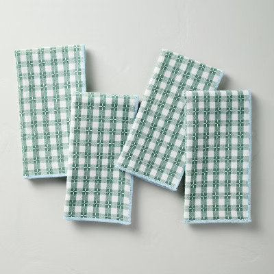 4pk Gingham Check Cloth Napkins Green - Hearth & Hand™ with Magnolia | Target