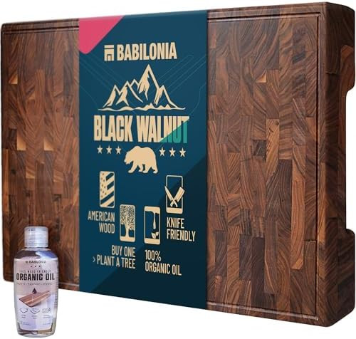 American Walnut Wood Cutting Board, End Grain Butcher Block for Kitchen | Amazon (US)