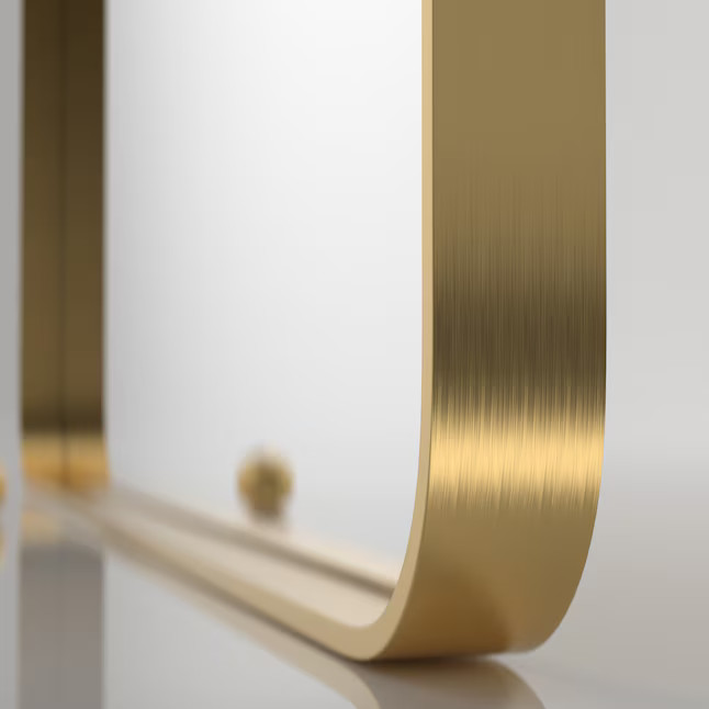 Clavie Bathroom Mirrors Wall Mirros Accent Mirrors 24-in W x 36-in H Brushed Gold Framed Wall Mir... | Lowe's