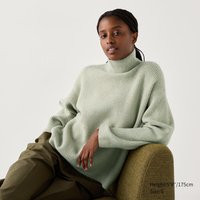 Uniqlo - Soufflé Yarn High Neck Jumper - Green - XXL | UNIQLO (UK)