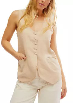 Free People Millie Linen Vest | Belk