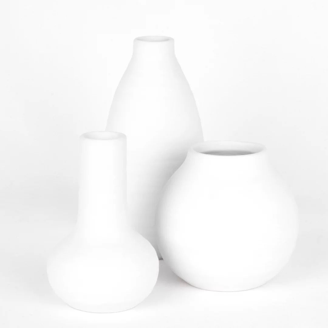 Koyal Wholesale Modern Minimalist Ceramic Vases, Small & Tall Bud Vases for Florals, Set of 3, Ma... | Walmart (US)