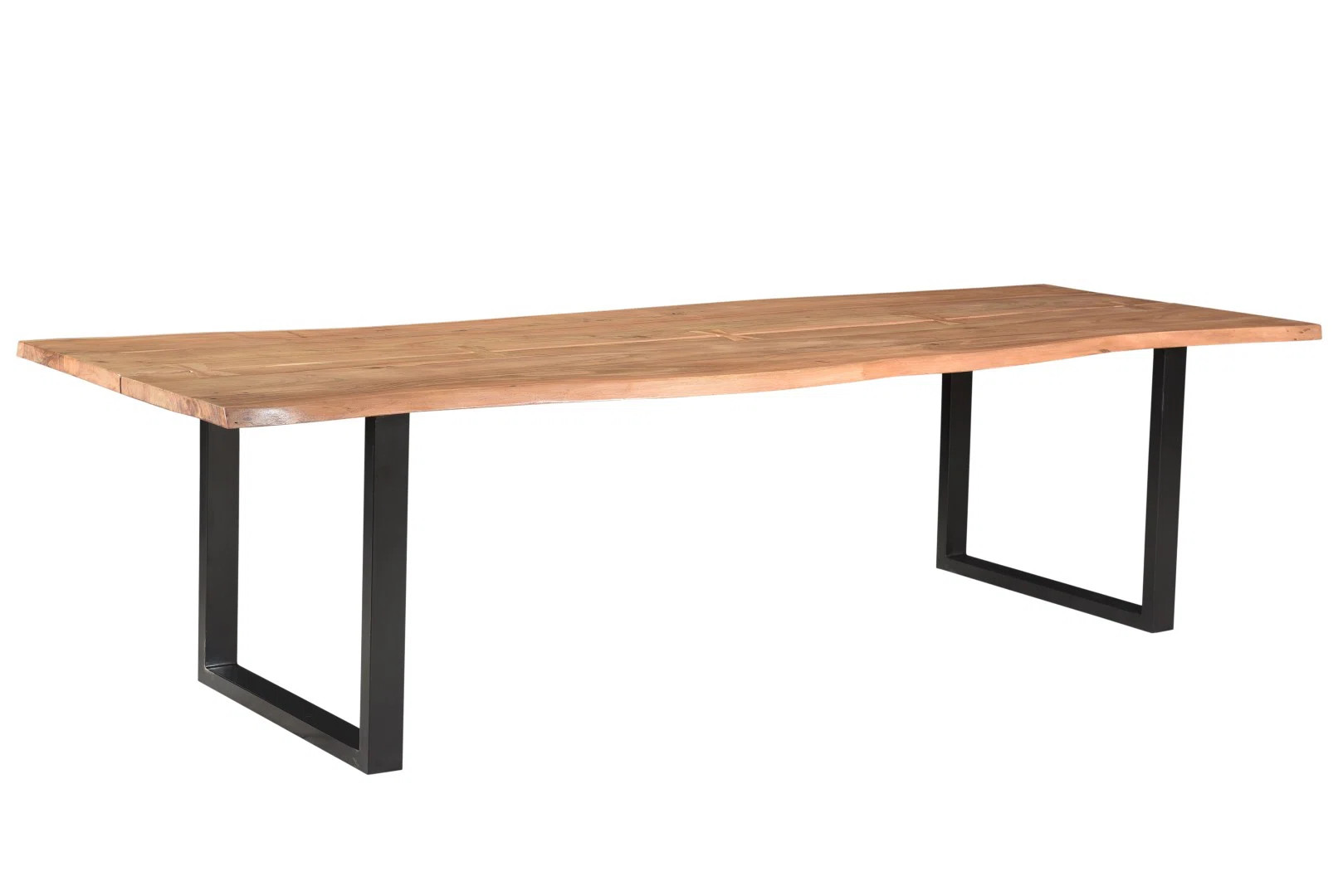 Herzig Solid Wood Top Metal Base Dining Table | Wayfair North America