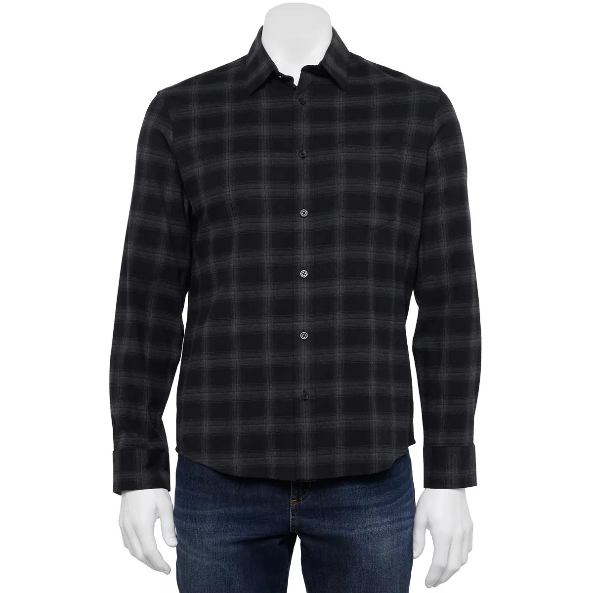 Men's Apt. 9® Seriously Soft Untucked Stretch Flannel Button-Down Shirt | Kohl's