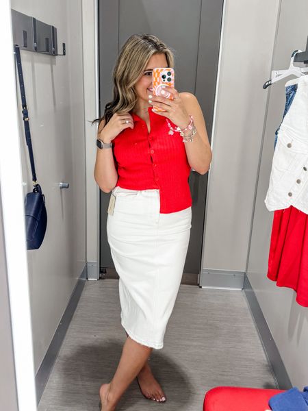 Target try on! Size 8 target finds! Both fit tts. Medium top, size 6 skirt.

Memorial Day, USA, red white and blue, 4th of July, July 4th, Independence Day, American, Americana 
@targetstyle @target #targetstyle #targetfashion #targetfinds #target 

#LTKFindsUnder100 #LTKFindsUnder50 #LTKMidsize