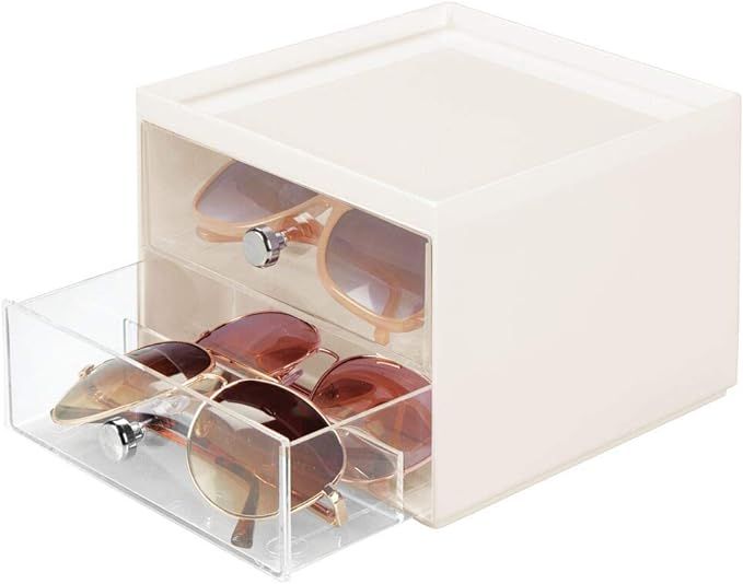 mDesign Stackable Plastic Eye Glass Storage Organizer Box Holder for Sunglasses, Reading Glasses,... | Amazon (US)