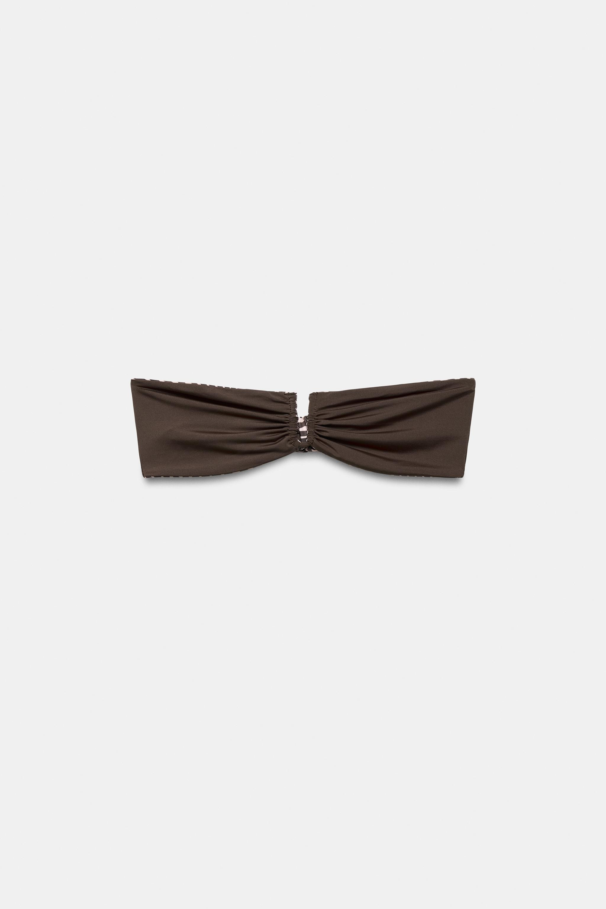 PRINTED REVERSIBLE BANDEAU BIKINI TOP | Zara US