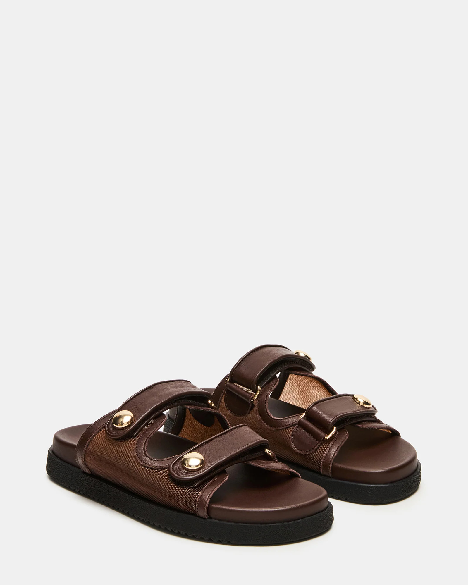 ATHENS Brown Mesh Slide Footbed Flatform Women's Sandal | Steve Madden (US)