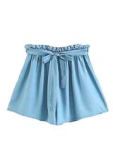 'Macy' Tied Chambray Paper Bag Shorts | Goodnight Macaroon