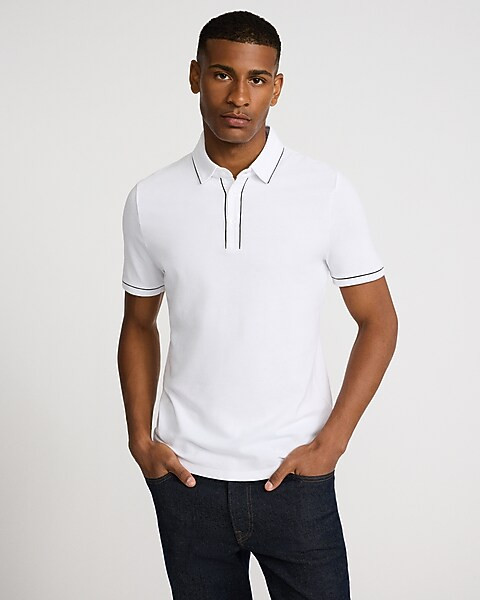Piped Luxe Pique Polo | Express